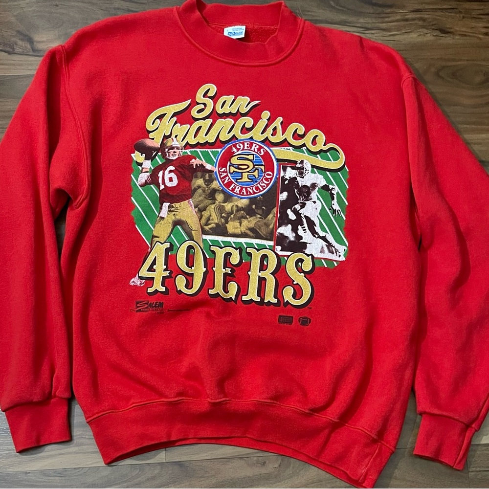 NFL Vintage San Fran Francisco SF 49ers Joe Montana Salem Crewneck Large